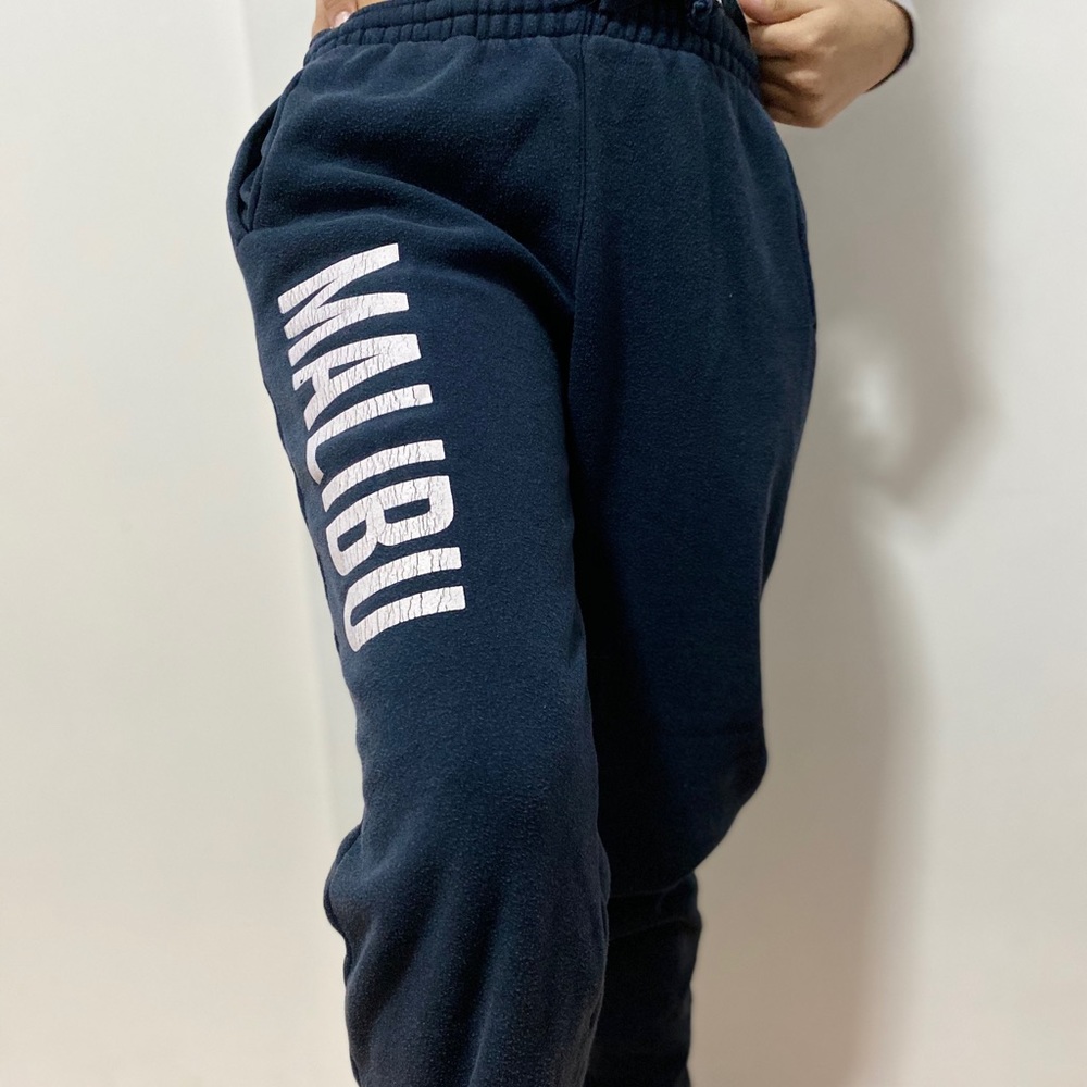 Brandy Melville sweats navy blue Malibu sign